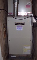 Up-Flow Furnace in closet.